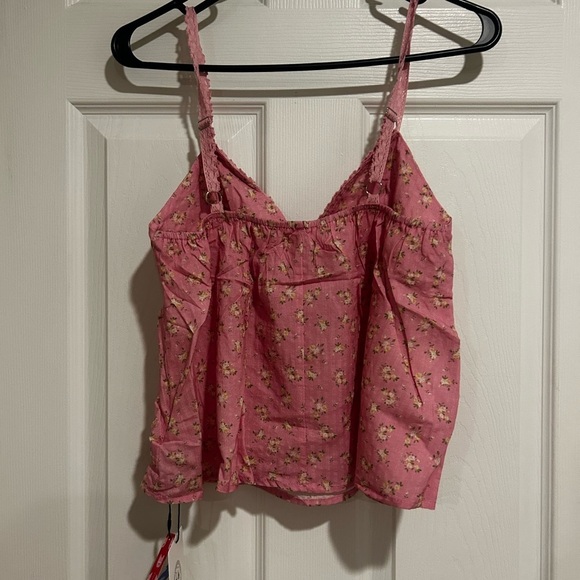 NWT Cider Women’s Floral Pink Camisole Top Blouse Lace Trim Size XS - Picture 5 of 15